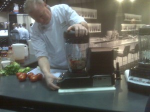 The Vita-Mix XL in action at the NAFEM show.