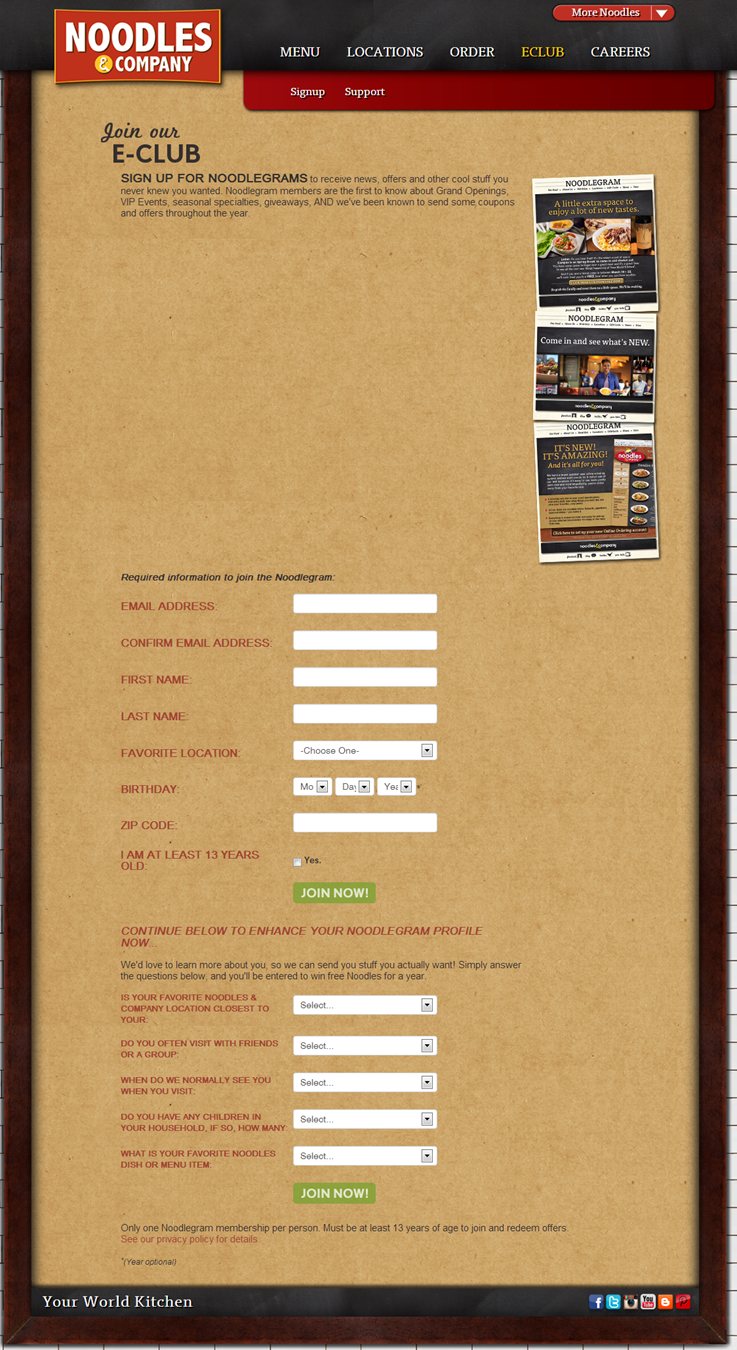 Noodles & Company Social & Email Marketing