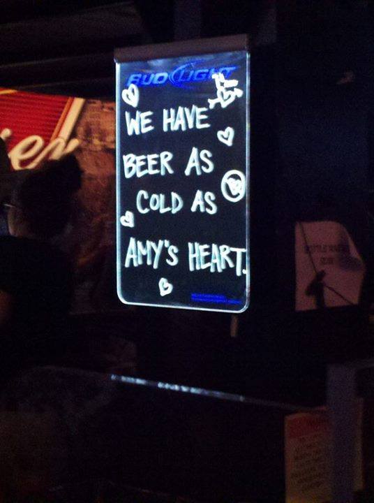 Amy's Cold Heart Restaurant Sign