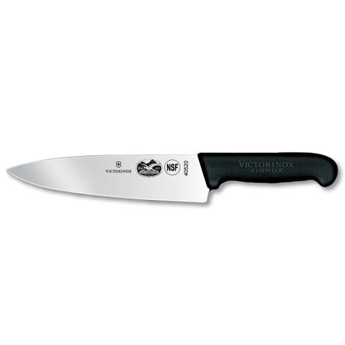 Chef knife with black handle
