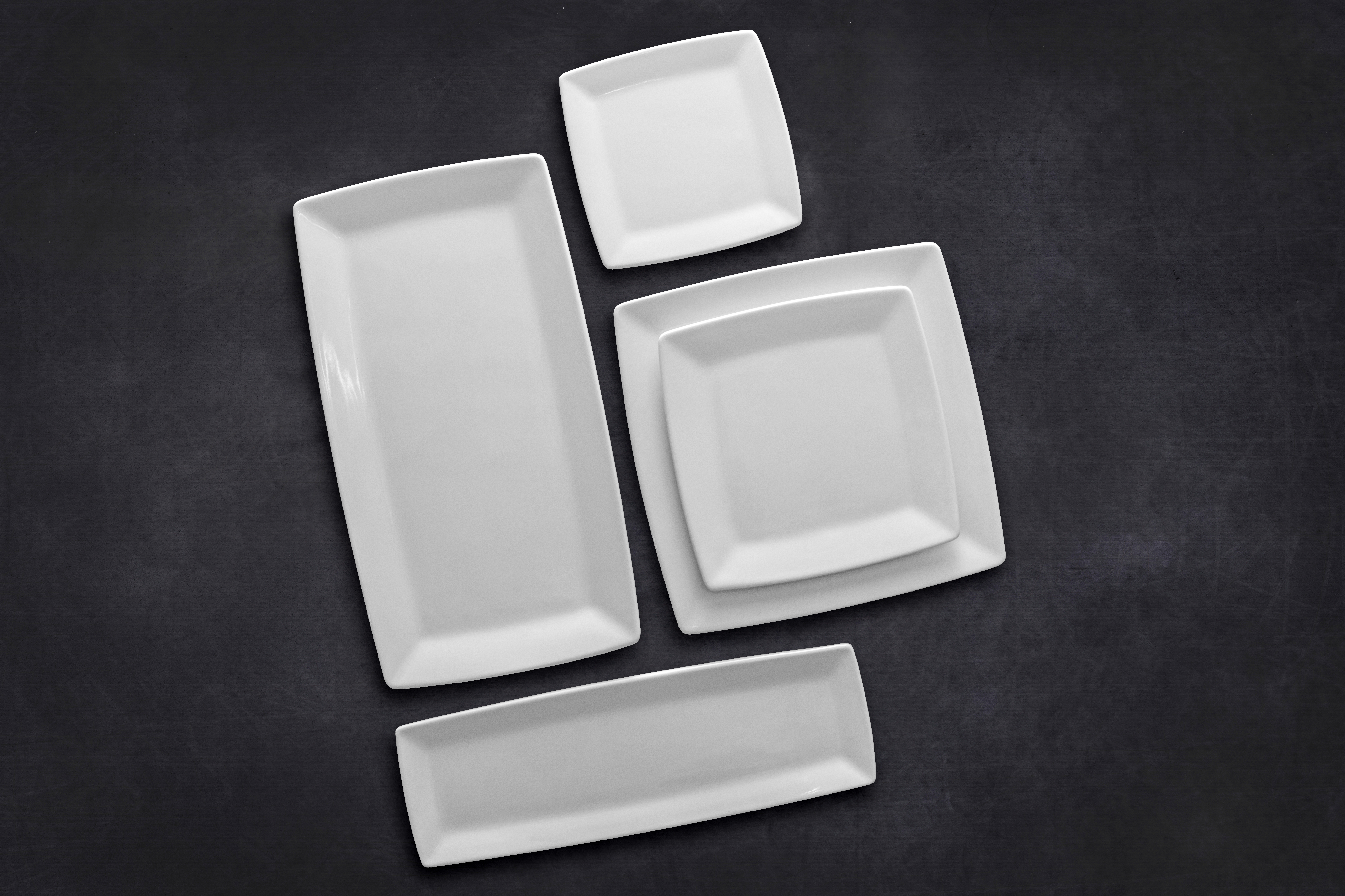 White square and rectangle plates
