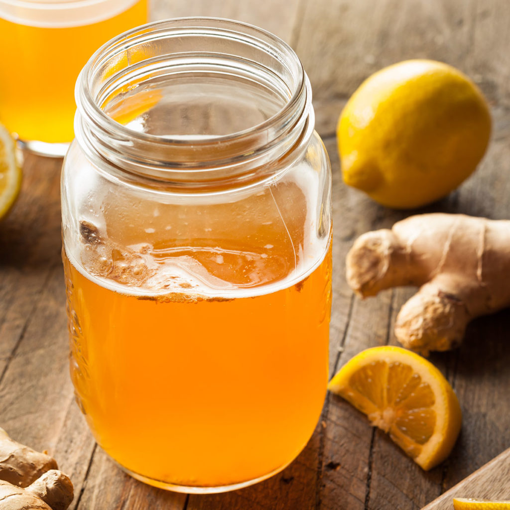 Immunity boosting citrus drink in a Mason jar 