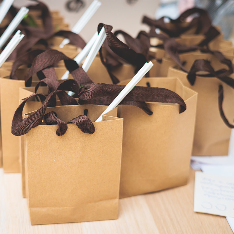 Thank you gifts for employees in brown paper bags